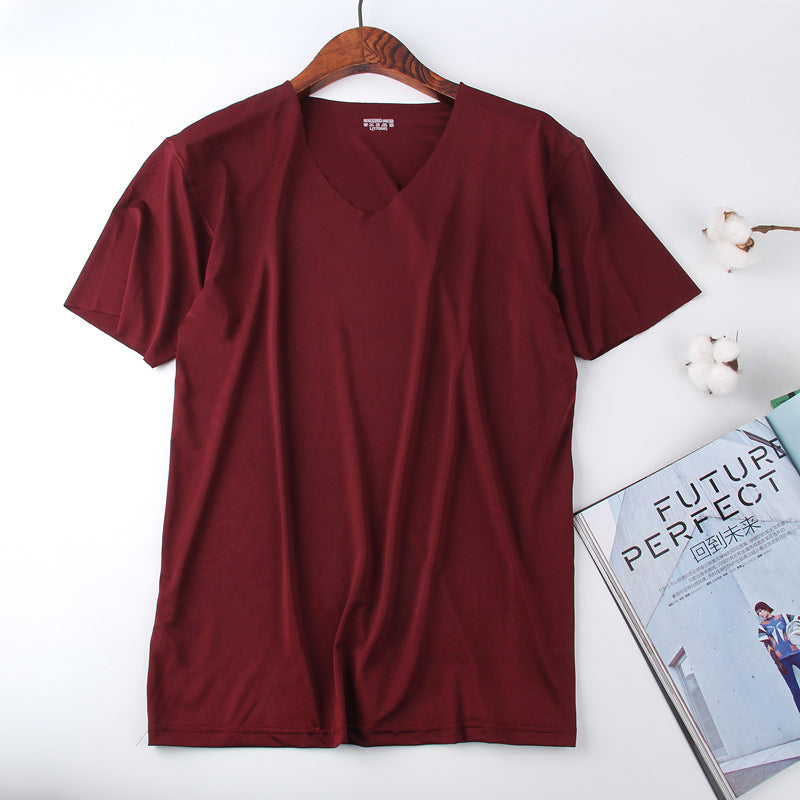 XD035 Ice silk red short sleeve