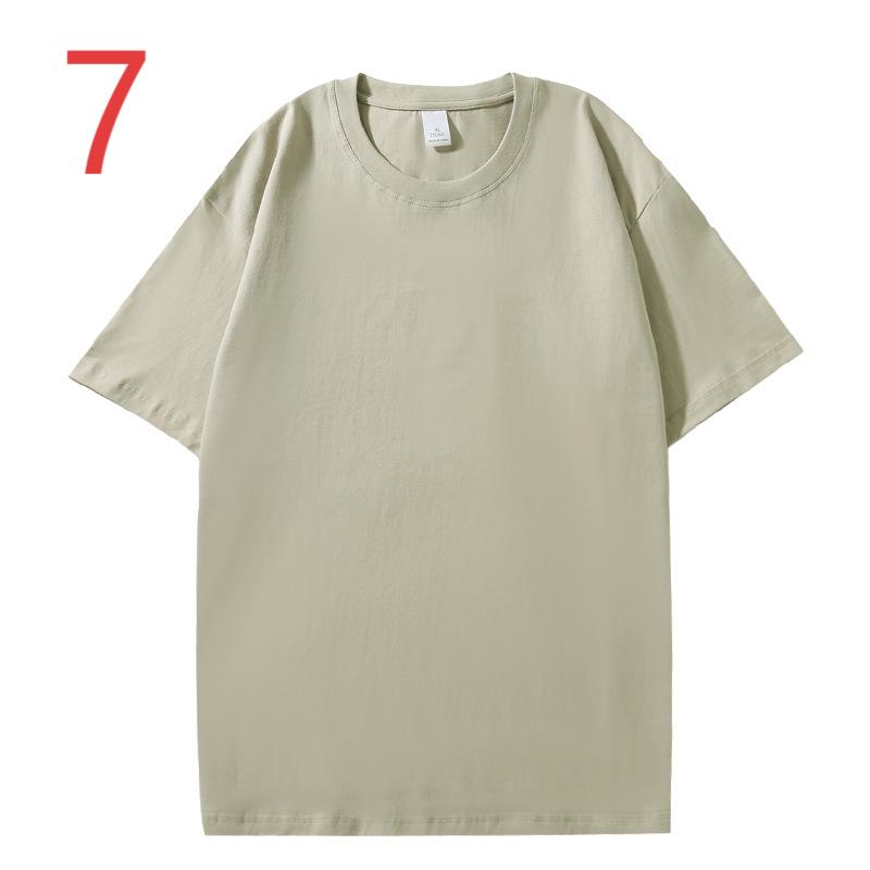 XD001 Heavy Liquid Ammonia Antibacterial Seamless T-shirt for Men and Women Drop Shoulder Solid Color Loose Round Neck Short Sleeve T
