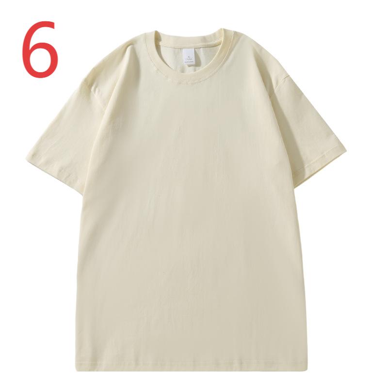 XD001 Heavy Liquid Ammonia Antibacterial Seamless T-shirt for Men and Women Drop Shoulder Solid Color Loose Round Neck Short Sleeve T