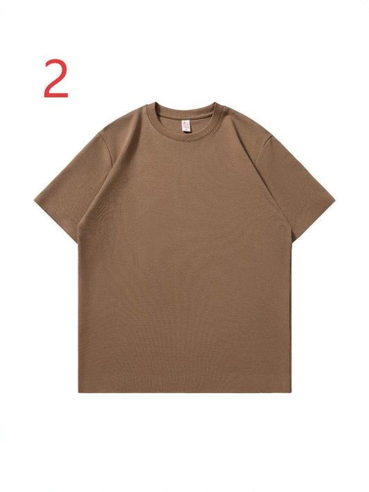 XD001 Heavy Liquid Ammonia Antibacterial Seamless T-shirt for Men and Women Drop Shoulder Solid Color Loose Round Neck Short Sleeve T
