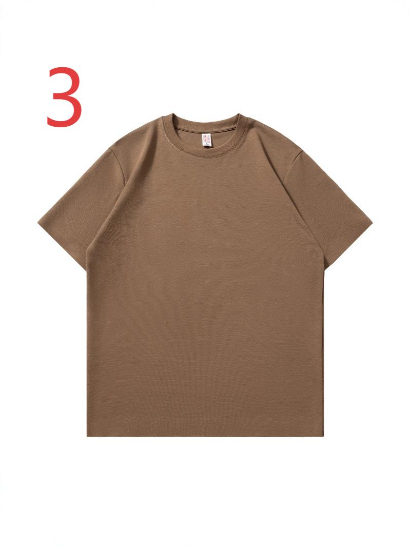 XD001 Heavy Liquid Ammonia Antibacterial Seamless T-shirt for Men and Women Drop Shoulder Solid Color Loose Round Neck Short Sleeve T