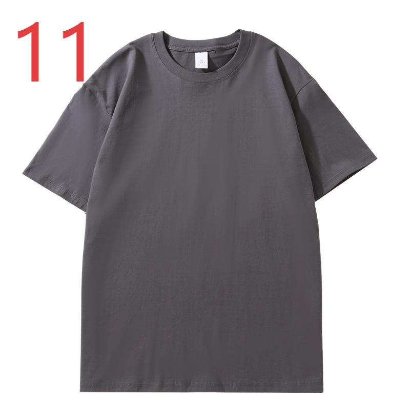 XD001 Heavy Liquid Ammonia Antibacterial Seamless T-shirt for Men and Women Drop Shoulder Solid Color Loose Round Neck Short Sleeve T