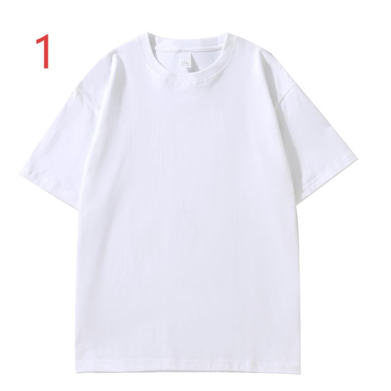 XD001 Heavy Liquid Ammonia Antibacterial Seamless T-shirt for Men and Women Drop Shoulder Solid Color Loose Round Neck Short Sleeve T
