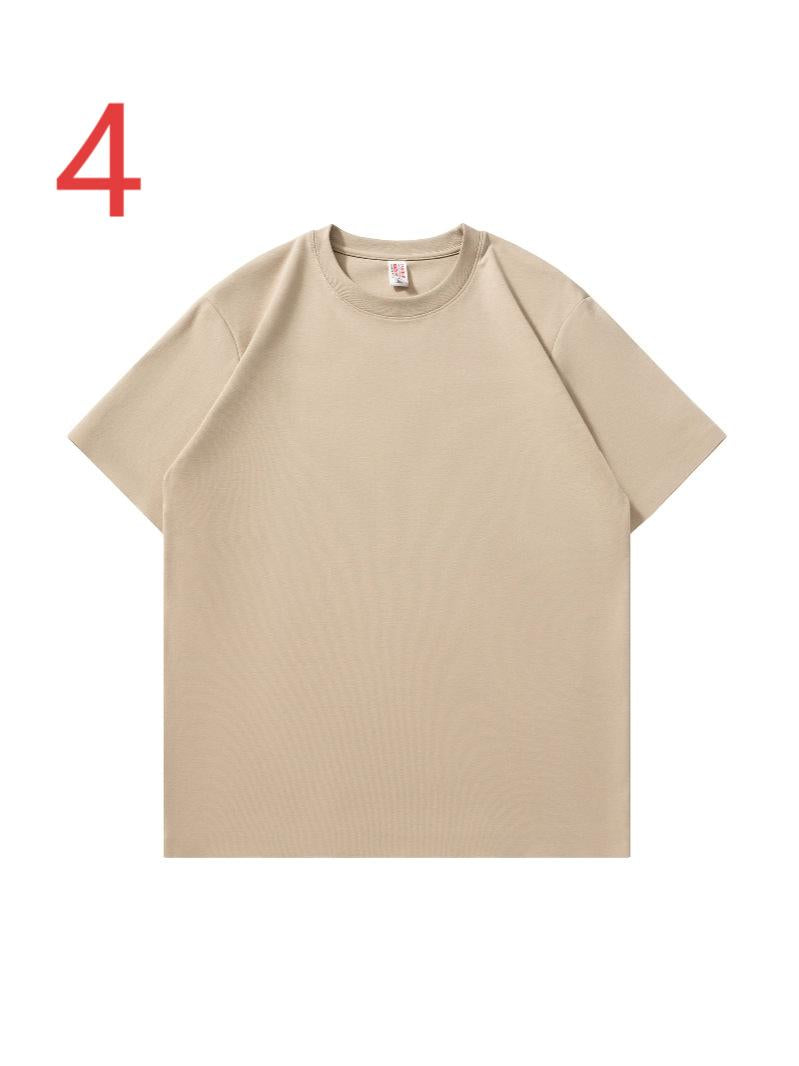 XD001 Heavy Liquid Ammonia Antibacterial Seamless T-shirt for Men and Women Drop Shoulder Solid Color Loose Round Neck Short Sleeve T