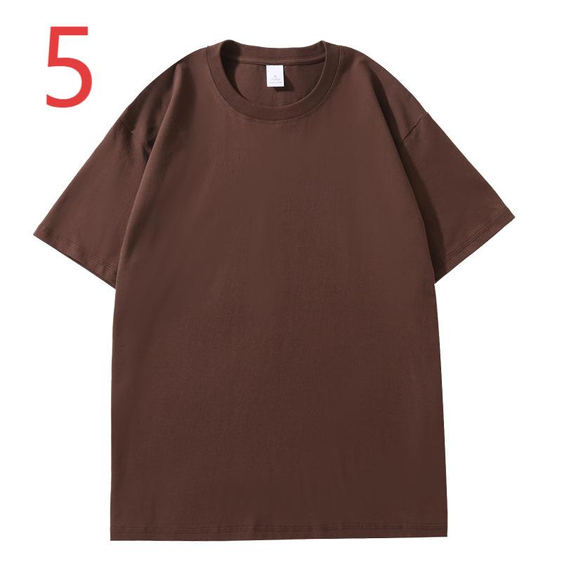 XD001 Heavy Liquid Ammonia Antibacterial Seamless T-shirt for Men and Women Drop Shoulder Solid Color Loose Round Neck Short Sleeve T